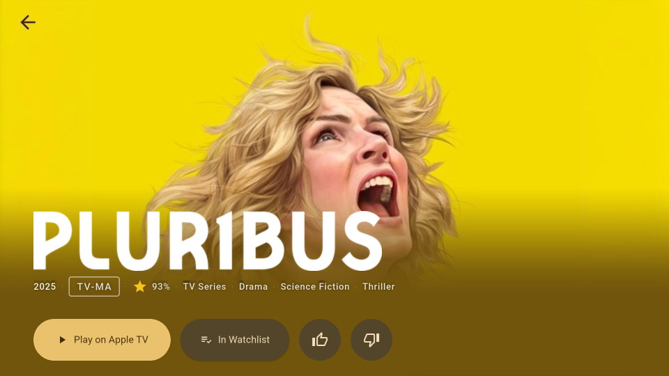 Bitflinger TV Detail Screen - Pluribus