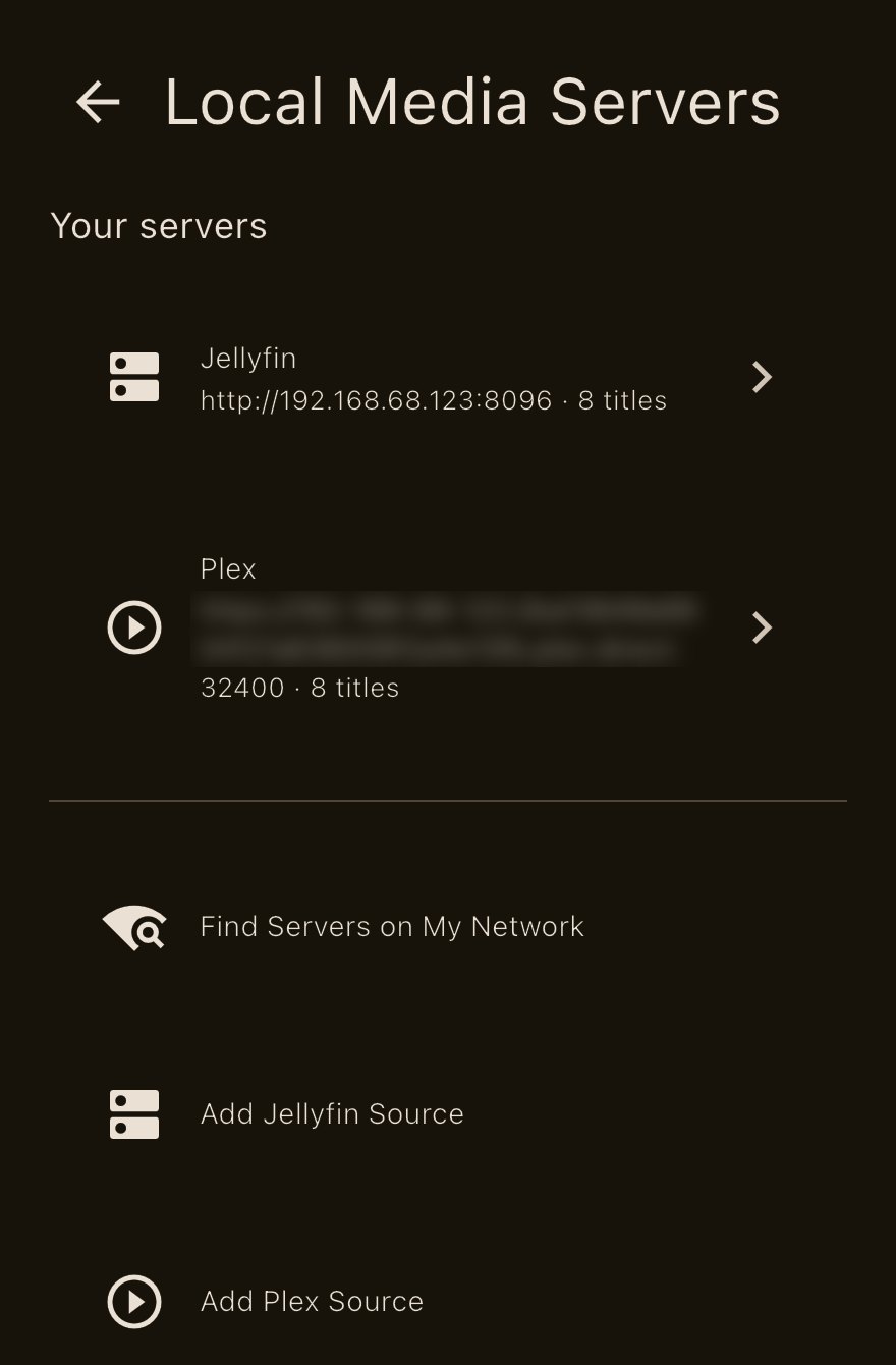 Local Media Servers with a Jellyfin and a Plex server connected